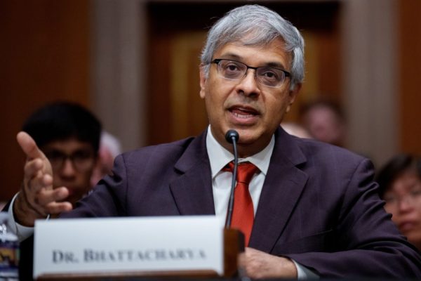 WASHINGTON, DC - MARCH 5: Jayanta Bhattacharya, U.S. President Donald Trump's nominee to be Director of the National Institutes of Health, speaks at his Senate confirmation hearing on March 5, 2025. Photo by Andrew Harnik/Getty Images.